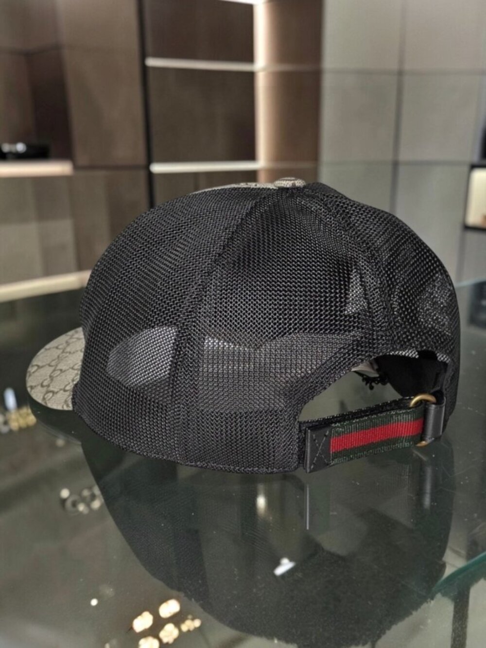 Beige Gucci Tiger Trucker Hat Mesh Baseball Cap Supreme GG Incl Dust Bag Size M - Picture 5 of 8